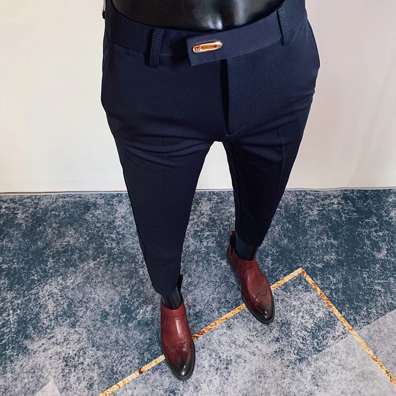 Spring Summer Men Casual Business Formal Pants Slim Fit Solid Color Formal Office Social Trousers Men's Wedding Party Suit Pant business pants suit pants men pants