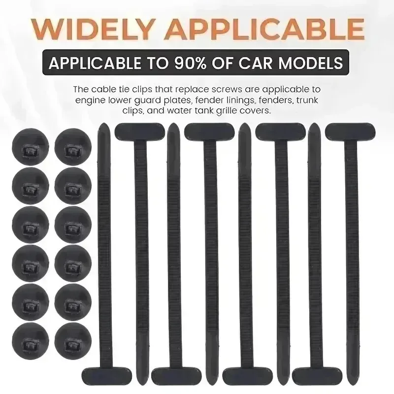 1-40 Pcs Self-Locking Clip Nylon Cable Tie Auto Fasteners Screws Replacement Clips Cable Management Clips Car DIY Wiring Harness