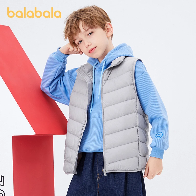 Balabala Toddler Unisex Boy Girl Down Vest Vest Winter Parent-Child Lightweight Solid Color