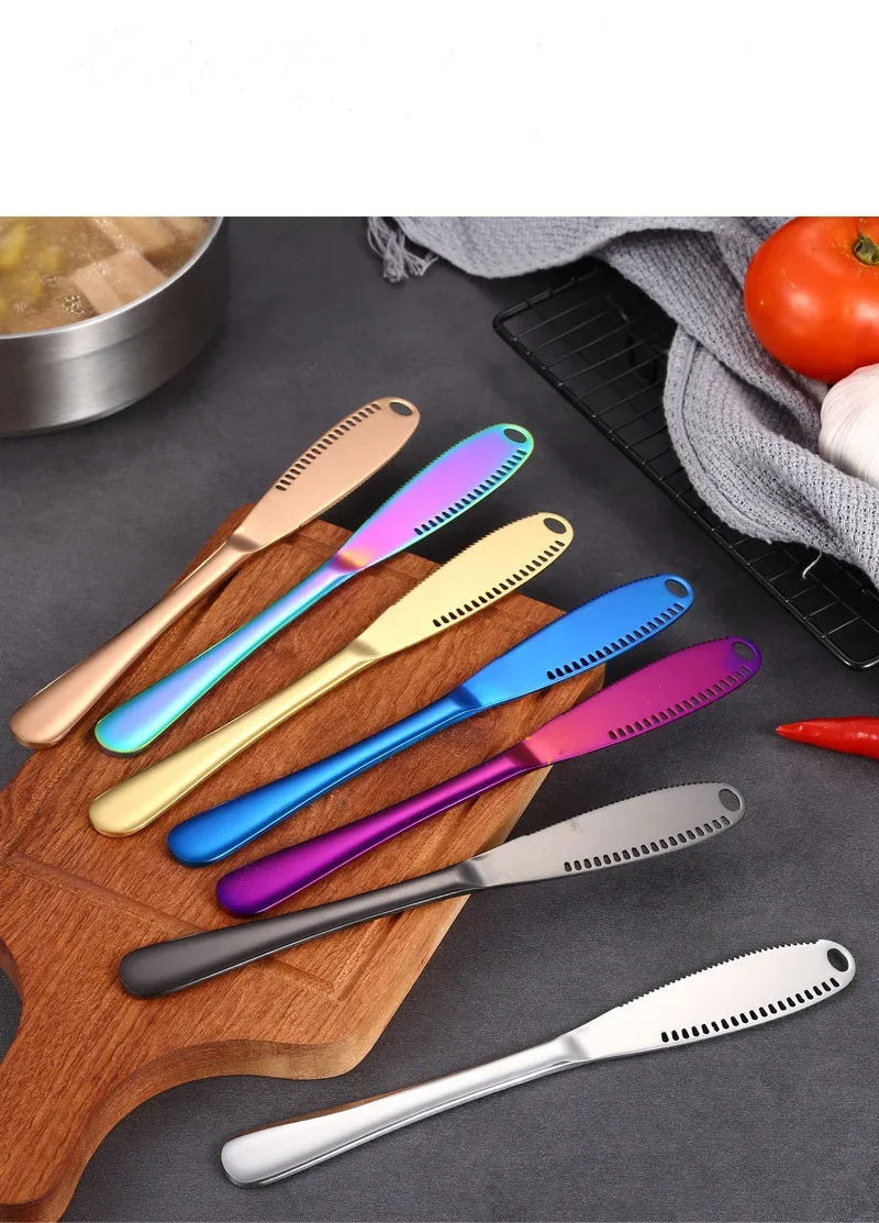 3 in 1 Stainless Steel Cheese Butter Spreader Butter Knife 1PC Kitchen Bread Jam Cream Knife Cutlery