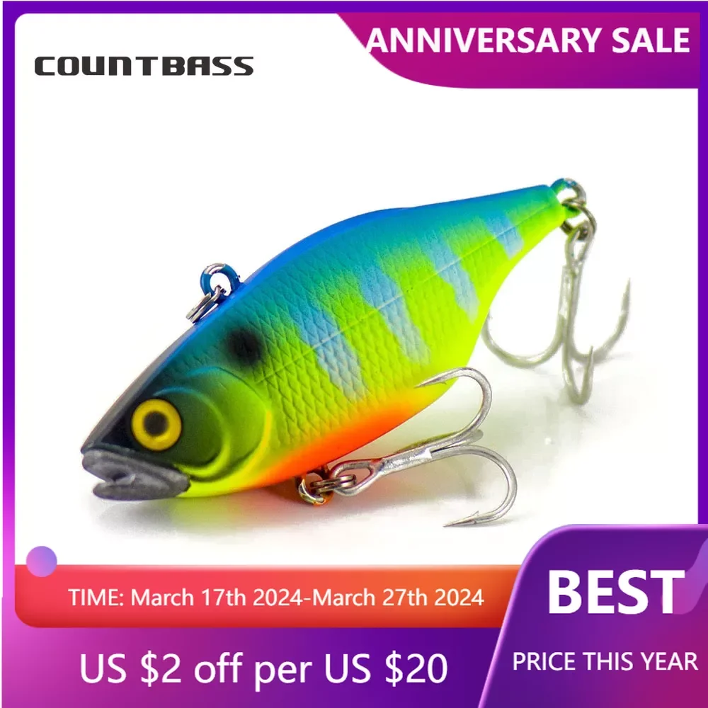 COUNTBASS 60mm 11.7g Vibration Wobblers Lipless Crankbaits Angler's Fishing Lures Hardbaits for Bass Pike 5pcs lot soft lures 50mm 70mm t tail jigging fishing lures wobblers tackle double color bass pike aritificial silicone swimbait