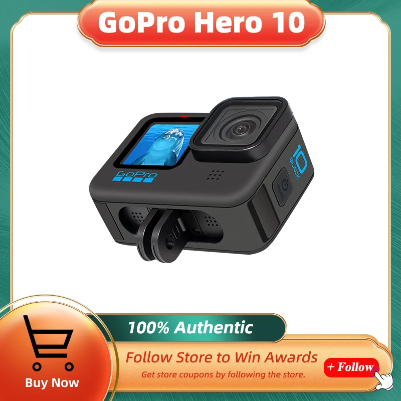 Gopro Hero 10 Black Underwater Action Camera 4k 5 3k60 Video Helmet Sports Cam 23mp Photos 1080p Live Streaming Go Pro Hero10 Sports Action Video Cameras Aliexpress
