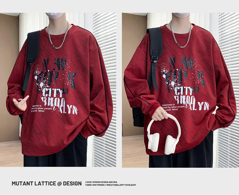 Lässige Herren-Pullover 2026 Frühling Herbst Mode Jugend Streetwear Hoodies Kleidung Outdoor Sport Locker Sitzende Sweatshirts – Detail 13