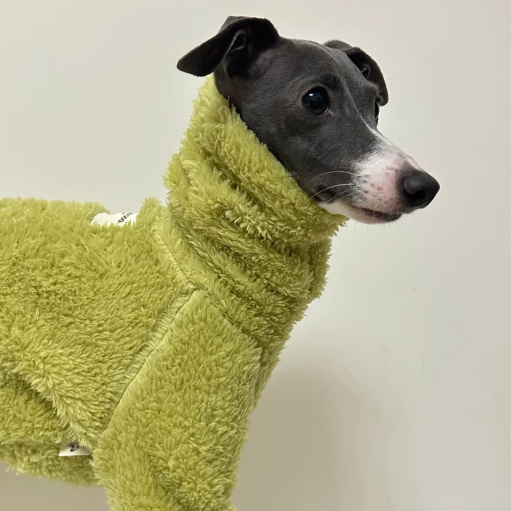 Winterfleecejacke Für Kleine Hunde Khaki Samt Warmer Mantel_voghion.com