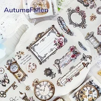 2m/Roll Matte Vintage Rose PET Tape Pocket Watch Washi Masking Tape Decorative Adhesive Sticker For Planner Scrapbooking Journal 1