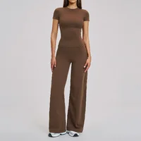 Ensemble de fitness pour femmes, survêtement de sport respirant, soutien-gorge de sport, pantalon évasé, vêtements d'entraînement, vêtements de sport féminins, tenue athlétique 6