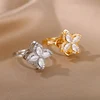 Bagues de mariage rotatives à quatre trèfles pour femmes, anneau d'anxiété Anti-Stress en acier inoxydable, bijoux esthétiques réglables
