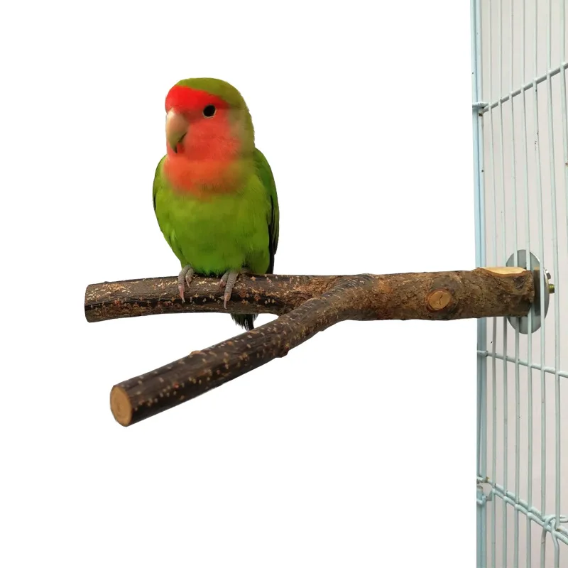 

Natural Wood Bird Stand Rack Parrot Log Tree Fork Branch Parakeet Gnawing Toys Cockatiels Conure Finch Cage Habitat Pet Supplies
