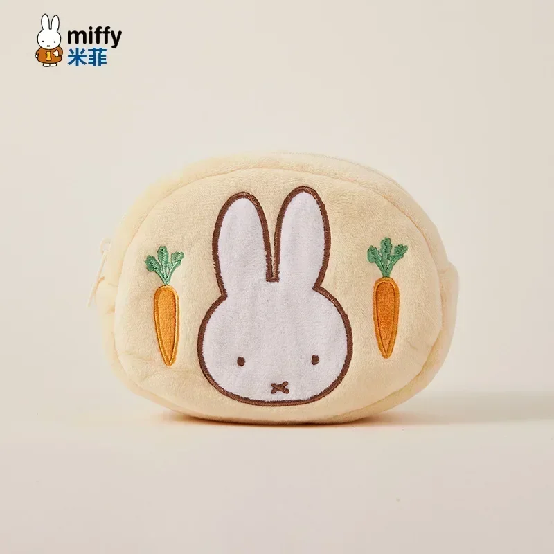 Miffys Embroidery Anime Cartoon Plush Rabbit Zipper Zero Wallet Storage Bag Makeup Carrying Bag Portable Kawaii Gift plush toys,plush coin purse,wallet keychains