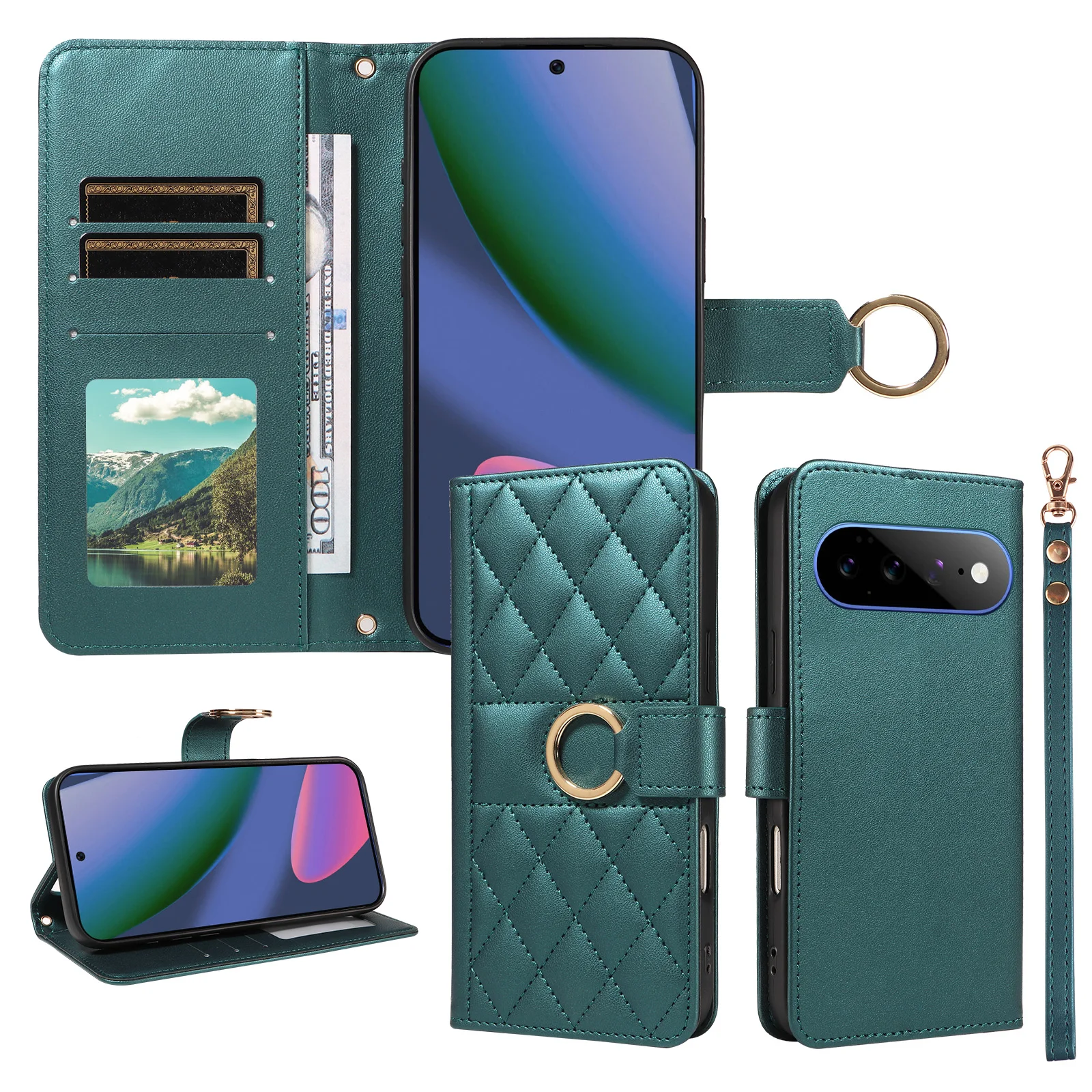 Premium Flip Cover Faux Leather Protective Case with Card Slot and Anti-Fall Design