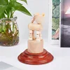 1pcs Nature Wood Display Base Round Orange Red Wooden Base 3.8x0.8 inch Wood Display Stand Wooden Pedestal for Figure Toy Model 5