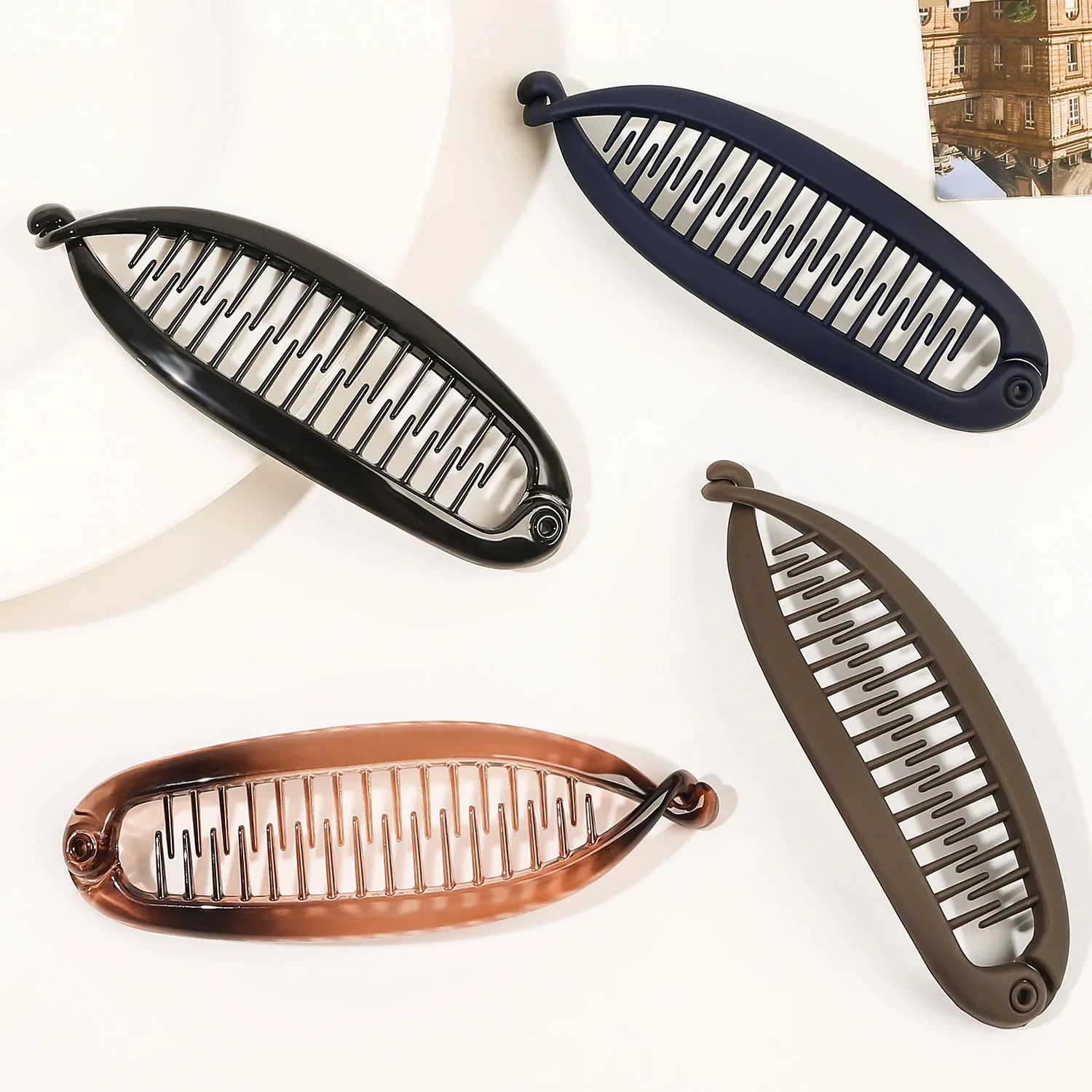 Matte Fish Shaped Hairpin Ponytail Banana Hair Clip Headband Women Hair Accessories