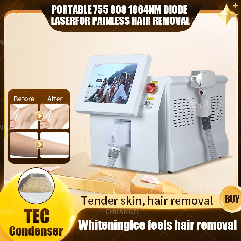808nm Diode Laser Hair Removal Machine 2000W 755 1064 Alexandrit Permanent Removal Cooling Head Painless Laser Epilator Salon CE