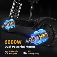 Trottinette électrique à moteur simple/double pour adultes, vitesse maximale 85 km/h, 500-6000 W, autonomie 30-100 km, trottinette électrique pliable, pneus de 10 pouces et 11 pouces 6
