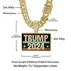 Trump 2024 Necklace US Presidential Election Campaign Souvenir Hip Hop Cuban Jewelry 4