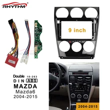 9 polegada 2din Fascia carro 6 fios placa de controle CANBUS trabalho Para Mazda 2004-2015 Painel Stereo Traço Instalação duplo Din DVD quadro