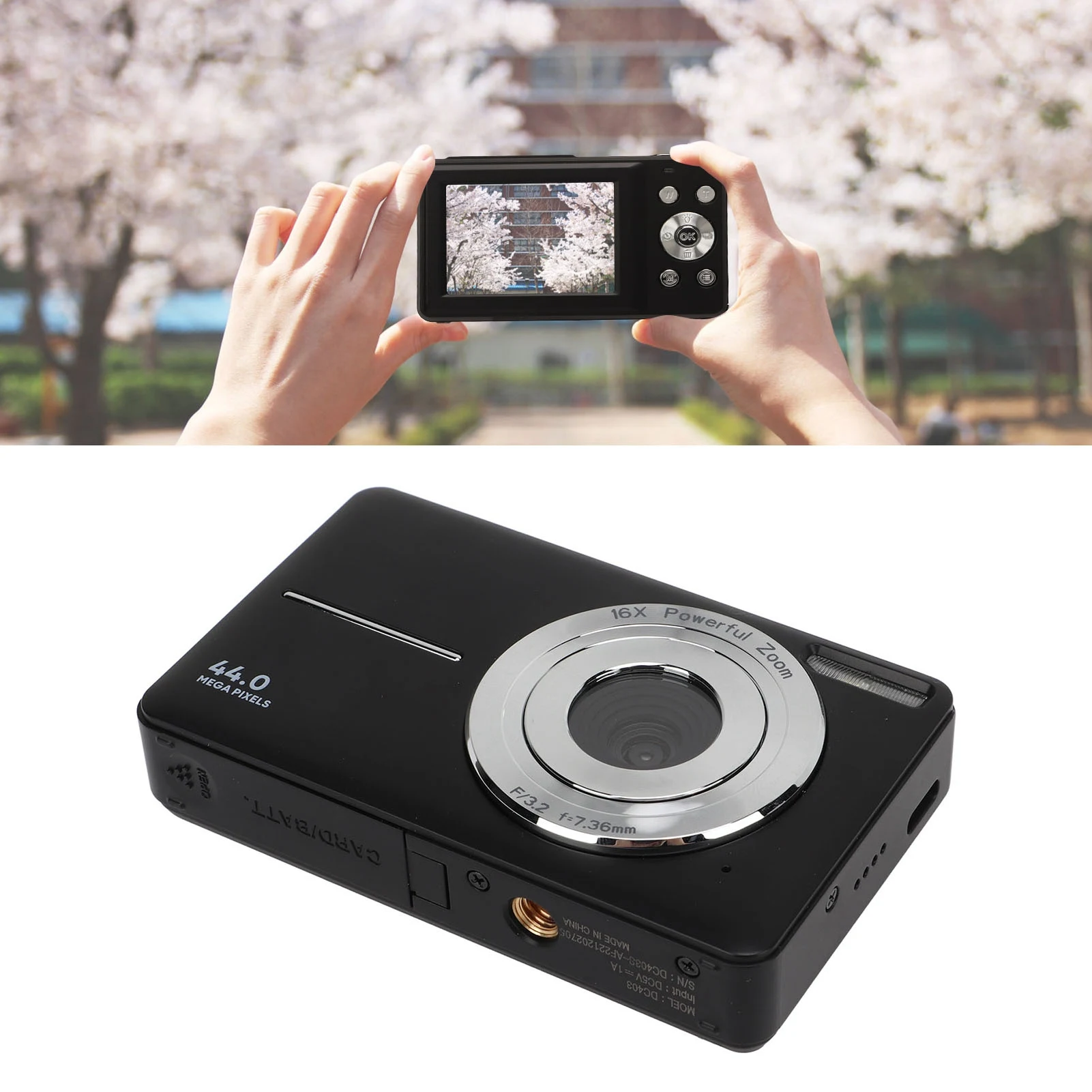 Digital Camera Digital Camera Teens Kids 44MP 1080P HD 16X Digital Zoom Autofocus Pocket Compact Camera Photography Travel Vlogging
