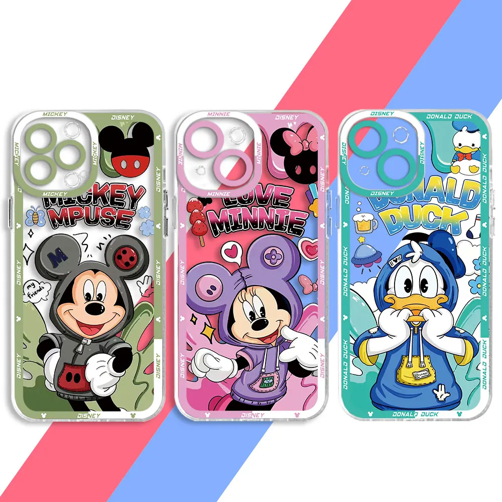 Cover Disney Mickey Minnie Custodia In Silicone Trasparente Per Samsung Galaxy S22 Note 10 Plus S23 Ultra S10 Plus S20Fe S20 Plus S21