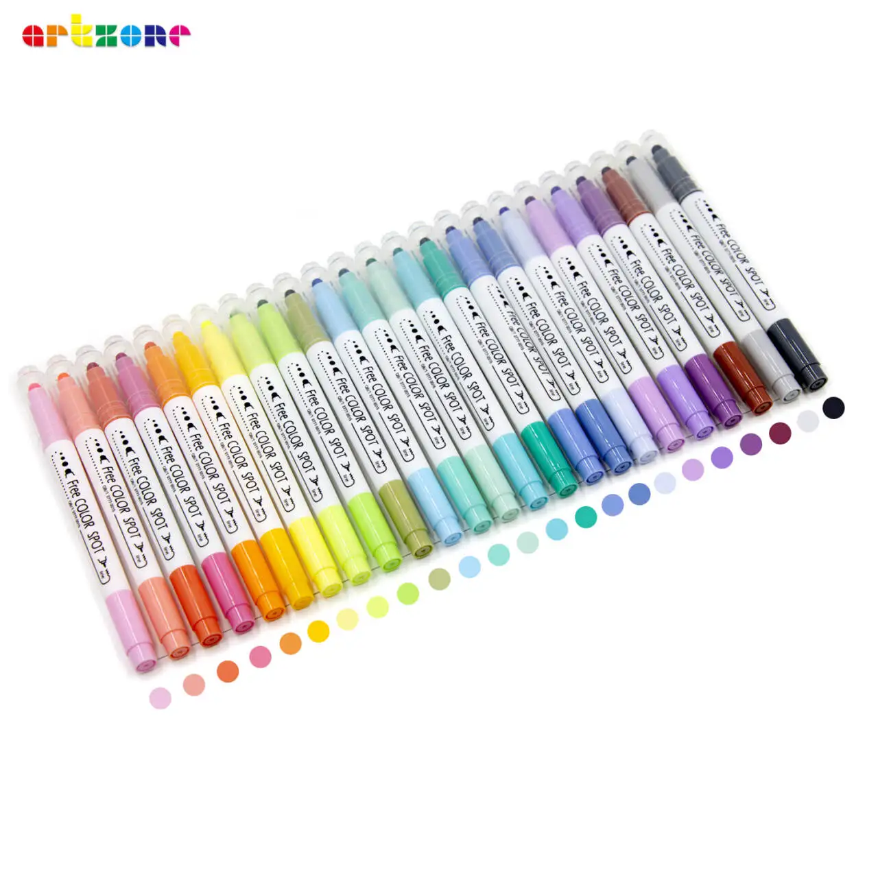 

Creative Dot Marker Highlighters, Novelty Colored Dotted Art Markers, Dual-Tip Journaling Drawing Highlighters, 6 12 24 Colors