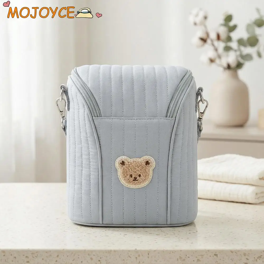 귀여운 곰돌이 모양 보온 젖병 가방, 재사용 가능한 휴대용 유축기 보관 가방, ..