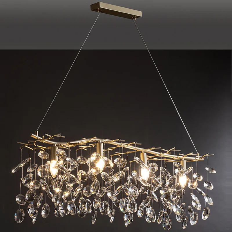 Luxury Crystal Chandelier Modern Creative Personality Restaurant K9 Crystal Chandelier Living Room Bedroom Decorative Lights