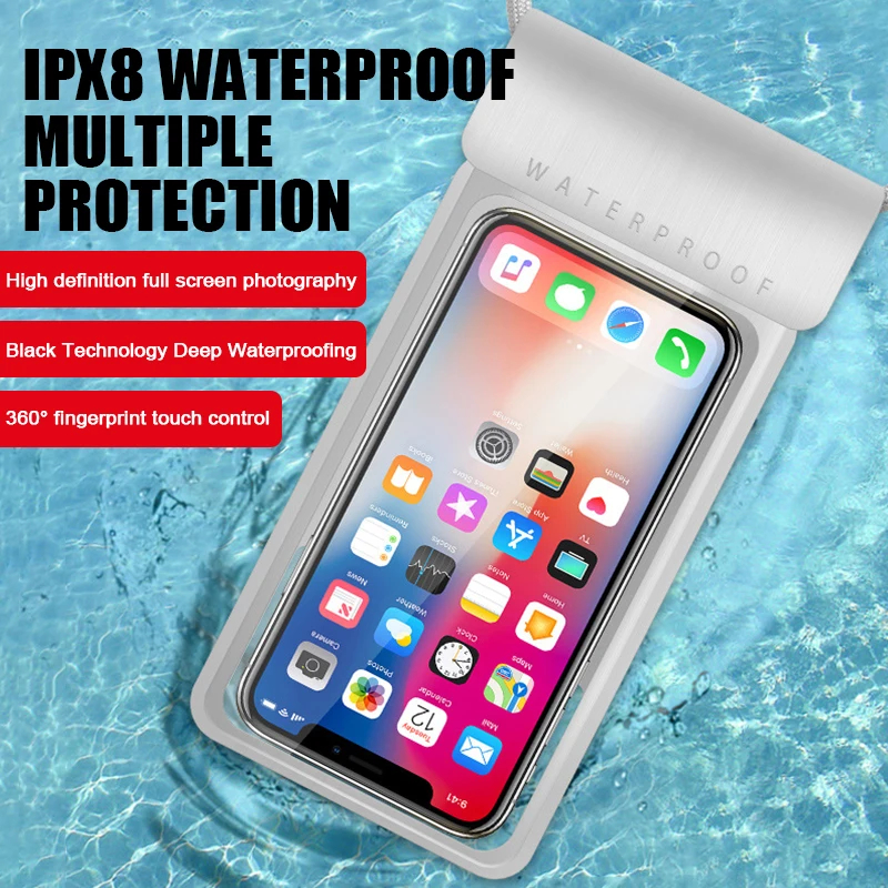 Universal Waterproof Phone Case Waterproof Bag Suitable For Mobile Phone Swimming Case 360&deg; Swim