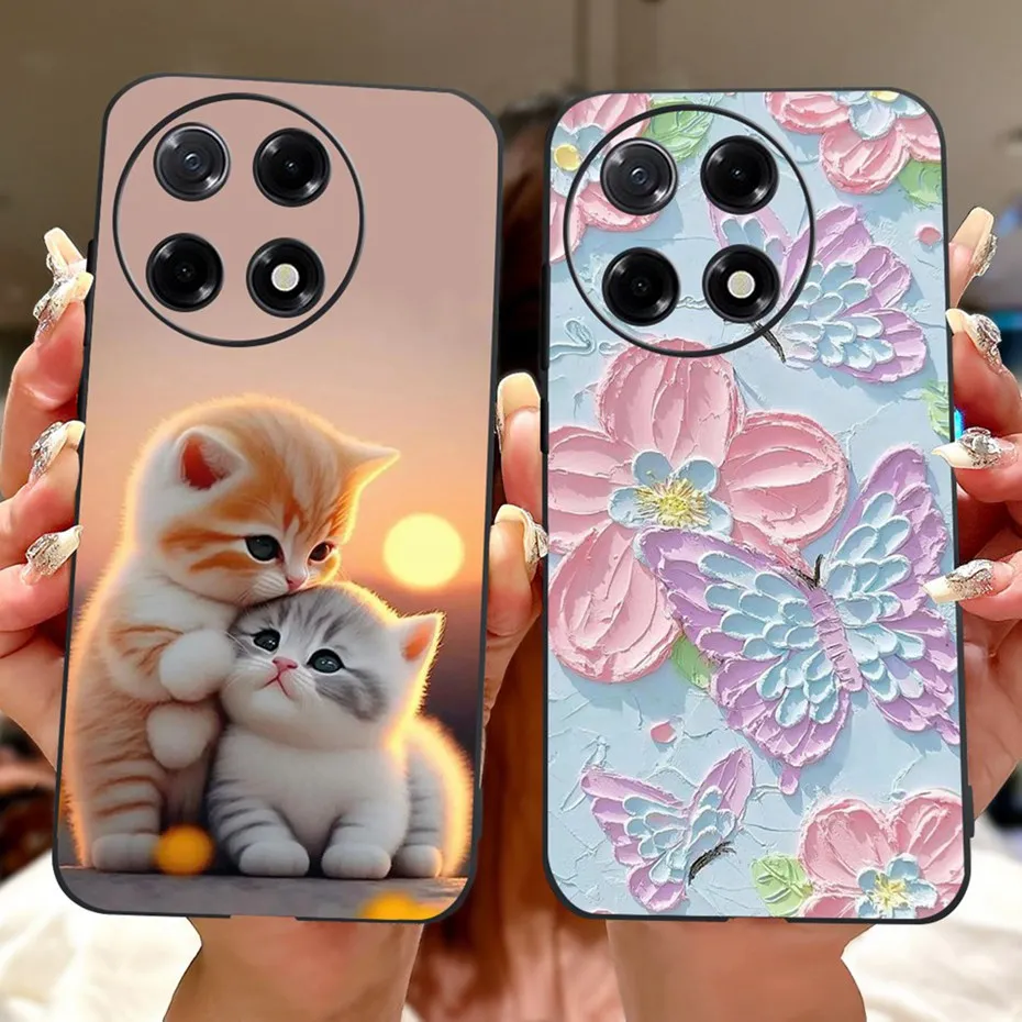 Sleek Black Silicon Soft TPU Phone Case - Modern Design Back Cover