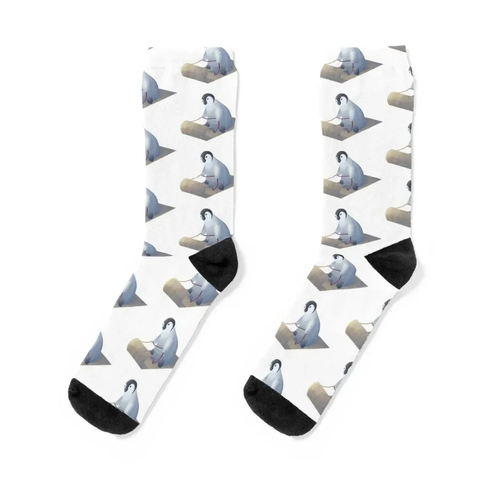 

Sledding Penguin Socks floor sports and leisure bright garter Women Socks Men's
