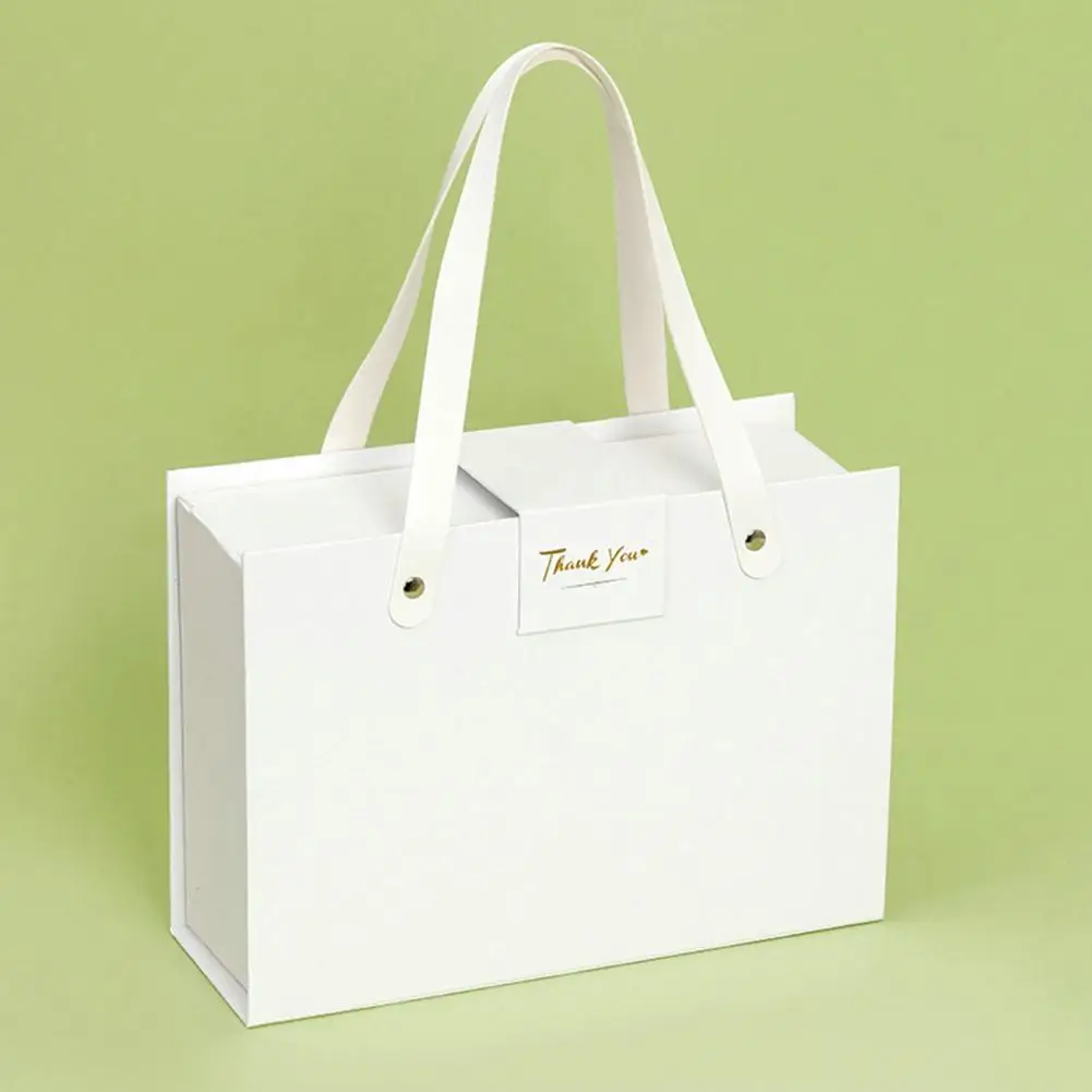 Flap Folding Gift Box with Hidden Magnetic Closure and Durable Handle – Rectangular han... - SKU FGB19472 - UGI Packaging