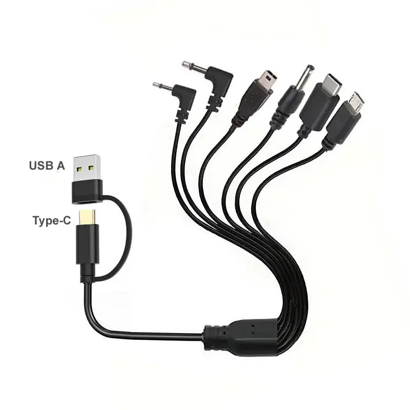 다중 충전 케이블 USB A C - Type-C/마이크로 USB/미니 USB 코드 USB - Aux DC 2.5mm/DC 3.5mm 모노 오디오 플러그 충전기 코드