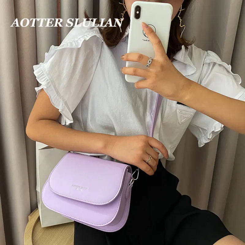 

Women Solid Color Handbags Ladies Literary Single Shoulder Bags For Travel Party Vintage Crossbody Bolso Leather Messenger Totes