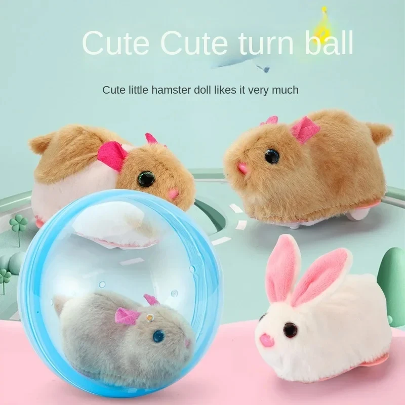 New Electric Rabbit Hamster Rolling Ball Baby Educational Toys Popular Playing Cat Electronic Plush Dog Cat Machine Pet Toys 4