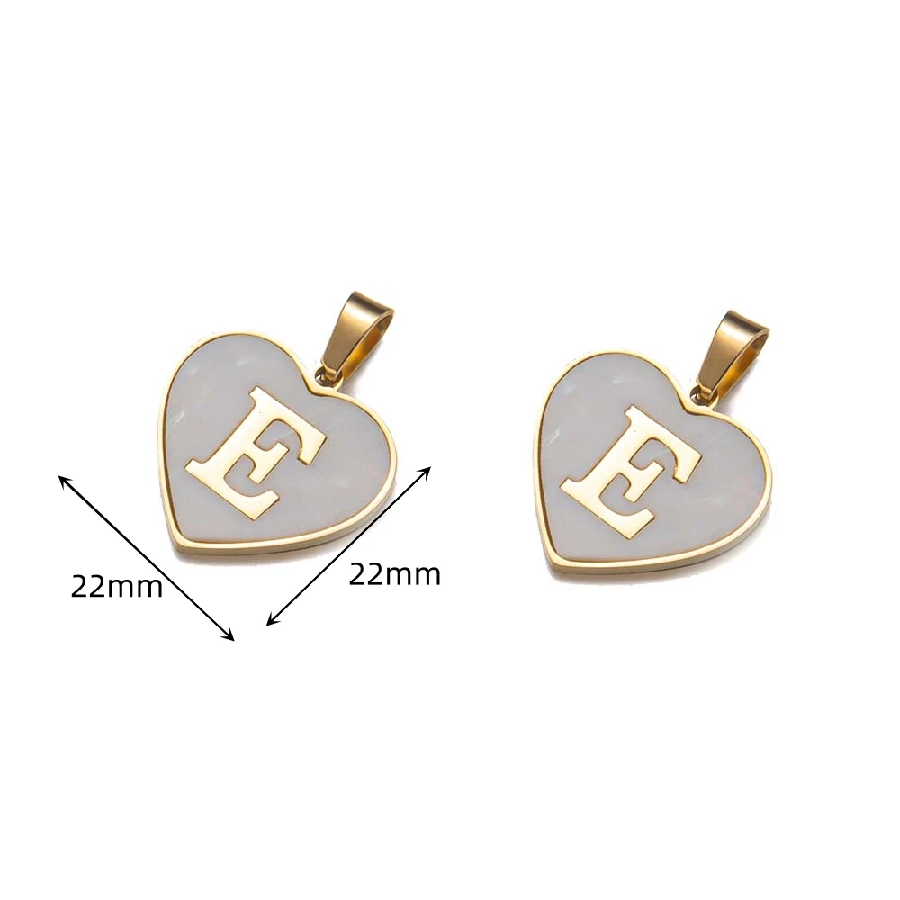 1pc Edelstahl Buchstaben Alphabet Herz Muschel Charms Anhänger für DIY Armbänder Halskette Schmuck machen Zubehör Großhandel – Detail 1