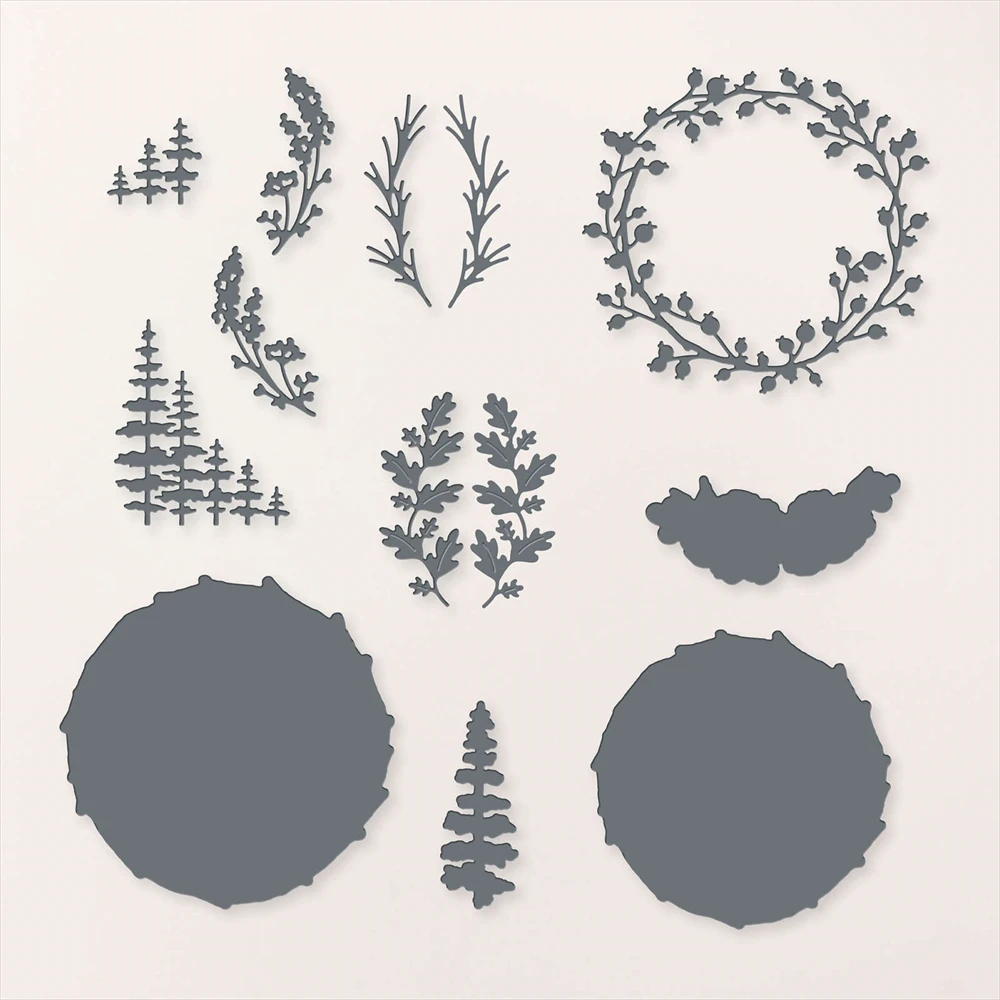 Metal Cutting Dies/Clear Stamp Encircled In Nature DIY Crafts Card Album Making Scrapbooking Stencil New