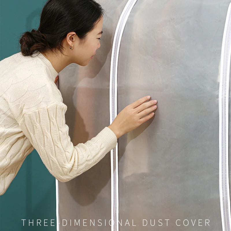 Clothing Dust Cover Transparent Dress Clothes Garment Dust Cover Hanging Organizer Waterproof Dustproof Clothes Wardrobe Storage 4