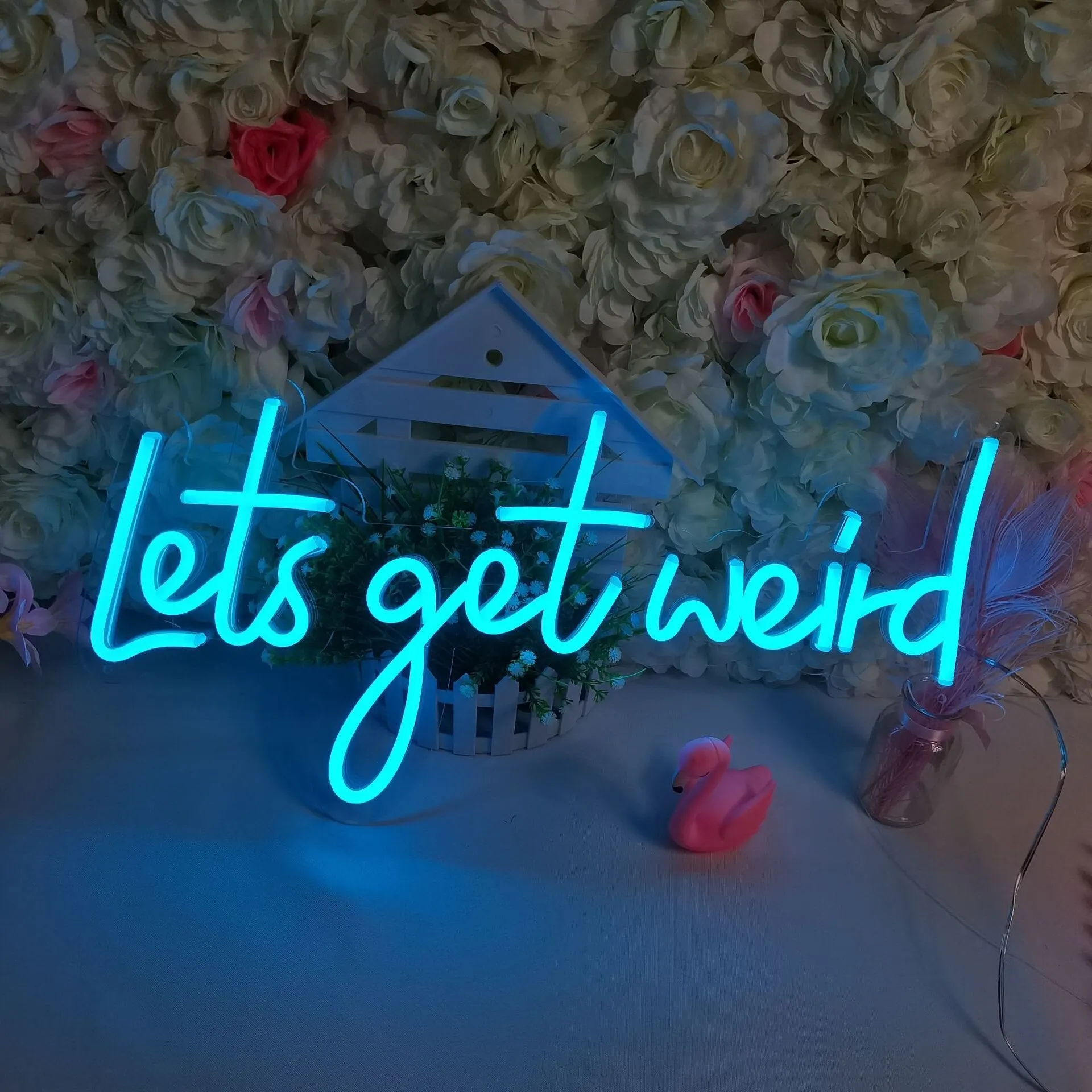 CHUANQI Lets Get Weird Neon Lights LED Sign Neon Inscription Party Bar Aesthetic Gamer Bedroom Wall Decoration Luminiso Lamps