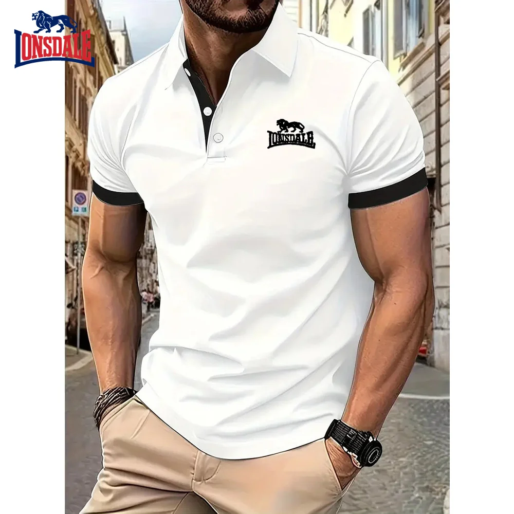 

Embroidery LONSDALE Men Breathable T-Shirt Business And Leisure POLO Shirt Summer New Fashion Short Sleeve Clothes Comfortable