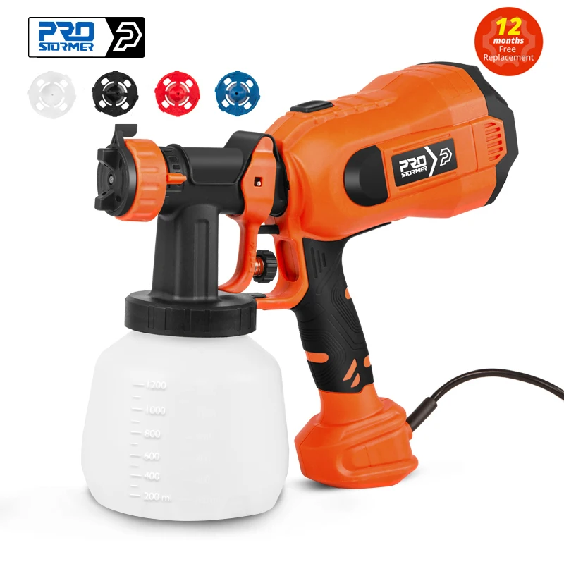 600W/750W Electric Spray Gun 4 Nozzle Sizes 1000ml/1200ml HVLP Household Paint Sprayer Flow