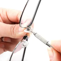 Steel Glasses Screwdriver Eyeglass Screwdriver Watch Repair Kit with Keychain Portable Hand Tools Precision Screwdriver Tools 2