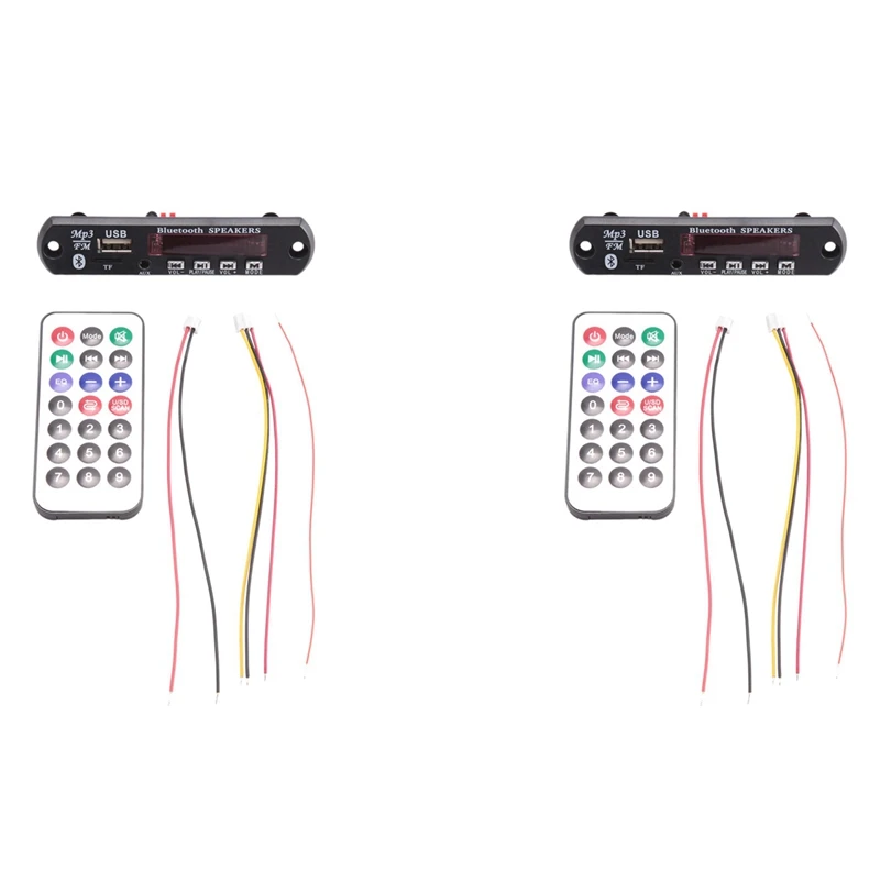 2X Bluetooth 5.0 MP3 Decoder Board DC 5V 12V Car FM Radio Module Support TF USB AUX For Car Phone