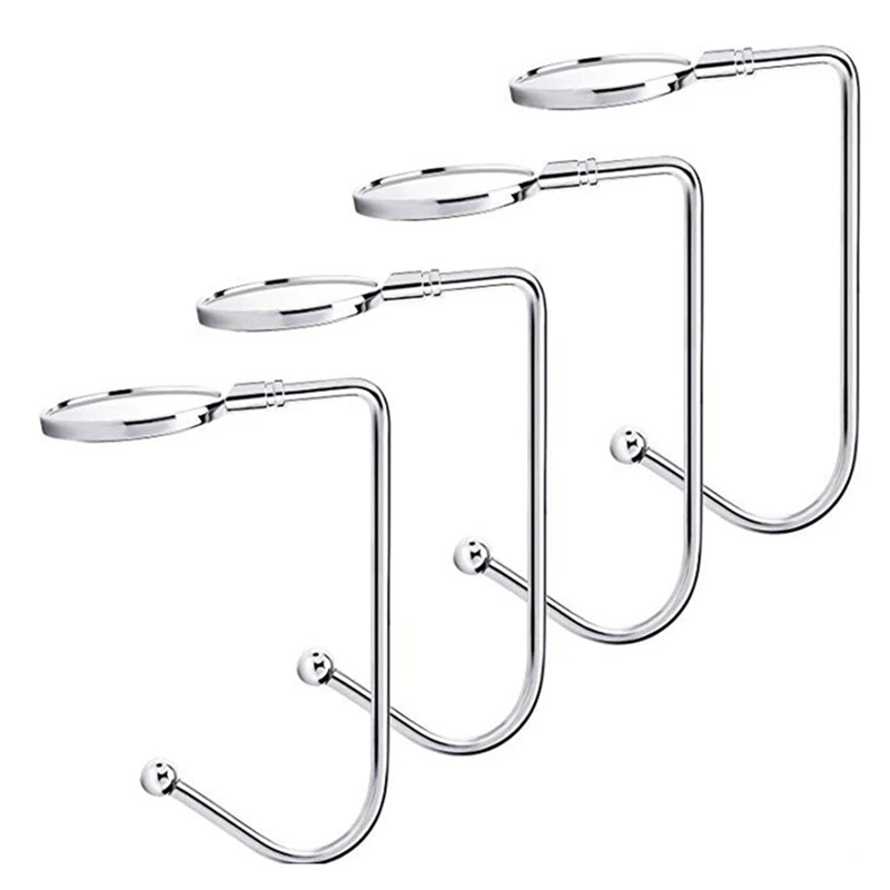 

4 Piece Metal Hooks Hanger Hook Hanger Xmas Stocking Hangers Christmas Safety Hanger Grip For Christmas Party Metal