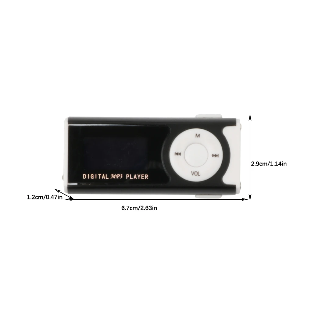 음악 MP3 플레이어 OLED 스크린 디스플레이 충전식 음악 재생 휴대용 장치, 손전등 실버