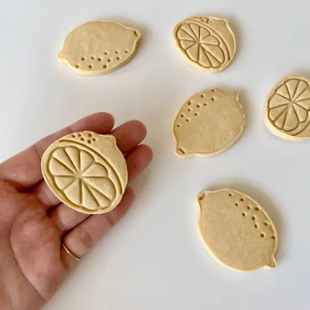 Lemon Shaped Cookie Cutter Mold Lemon Pattern Biscuit Embosser Mould Fondant Baking Decorating Tool Party Cake Decoration 3