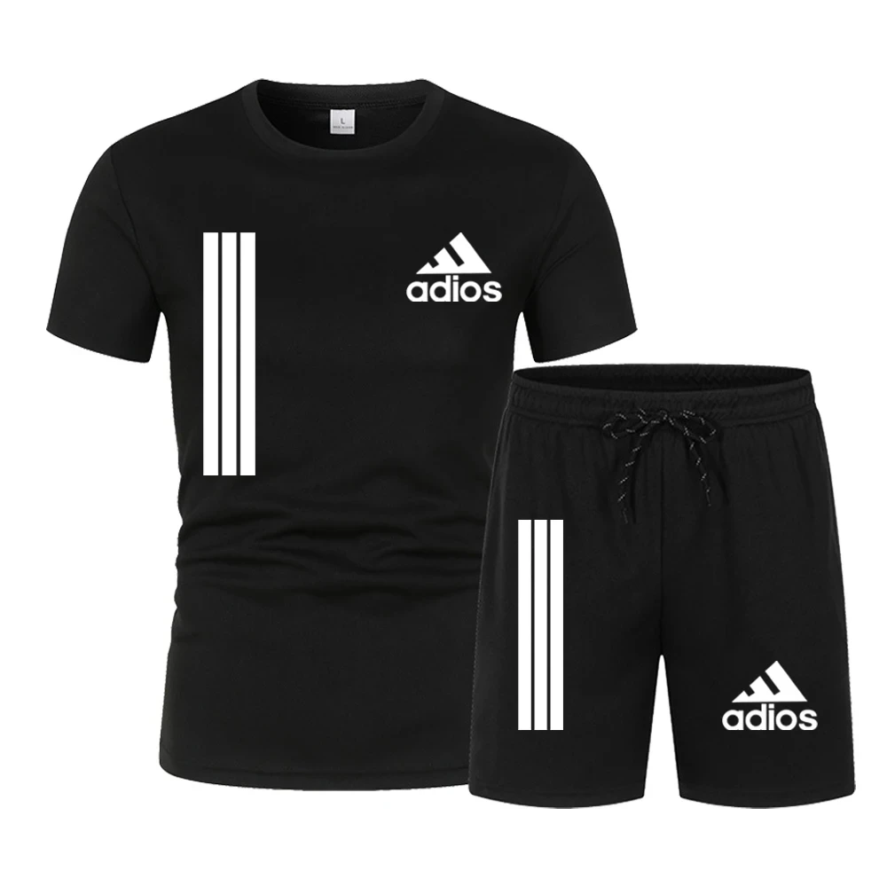 Summer Luxury Set Men's Short Sleeve Suit Fashion Casual Shorts Tracksuit Clothes for Mens T-shirt + Shorts 2-piece Set