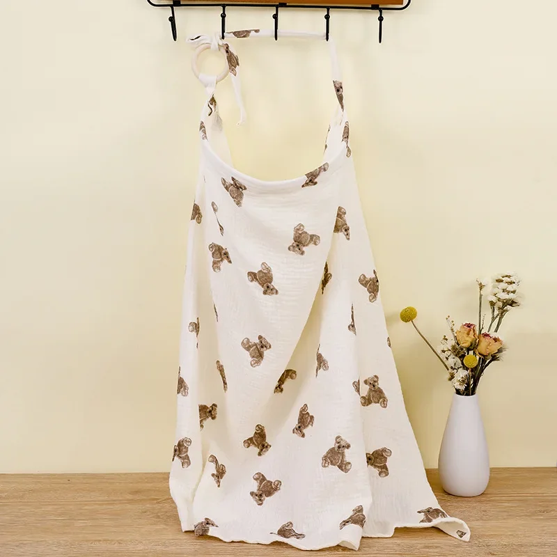 Personalized Name Embroided Baby Nursing Cover Maternity Breastfeeding Cover Cotton Muslin Privacy Apron Stroller Blanket