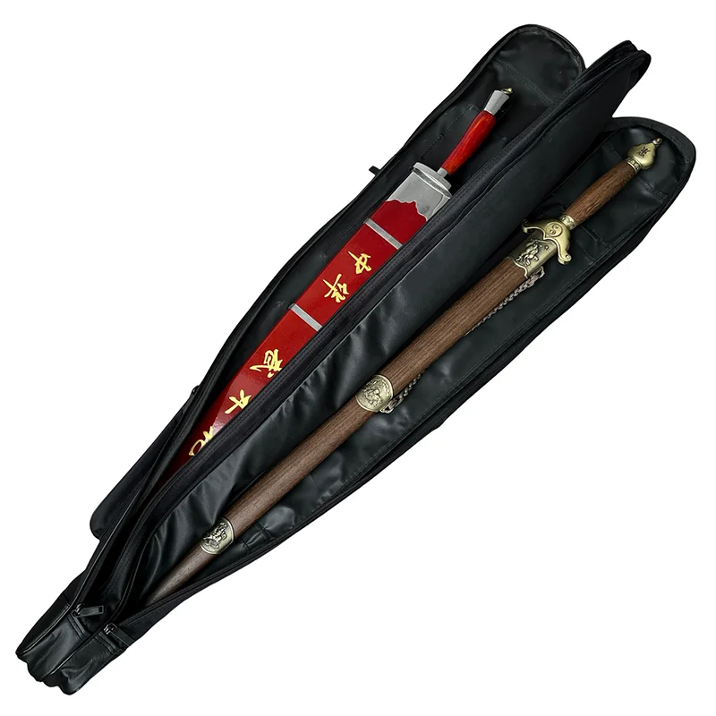 Two Layer Tai Chi Sword Bags 110cm Oxford Fabric Wushu Carry Case Weapon Bag Kendo Bag Embroidery Chinese Characters