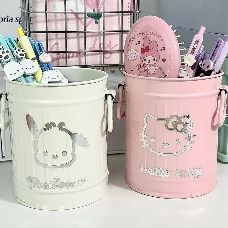 

Держатель для ручек Sanrioes Cinnamoroll Kurom Kawaii с аниме Hello Kittys My Melody, стикер «сделай сам», Кисть для макияжа, Канцтовары, емкость для хранения