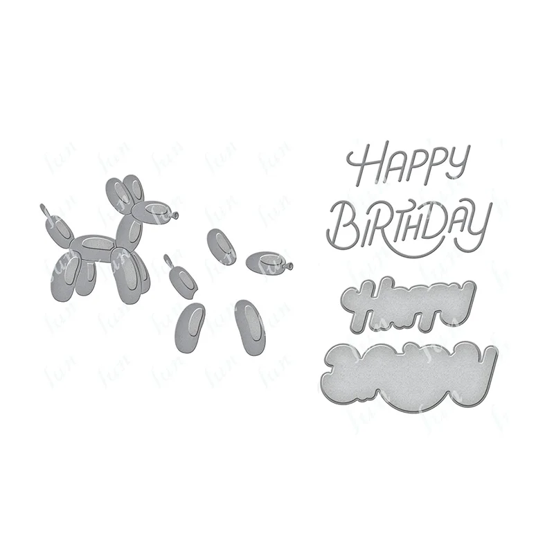 

Stylized Happy Birthday Etched Dies Metal Die Cutting 2022 New Die Molds Scrapbooking Paper Making for DIY Cuts Crafts Big Dies