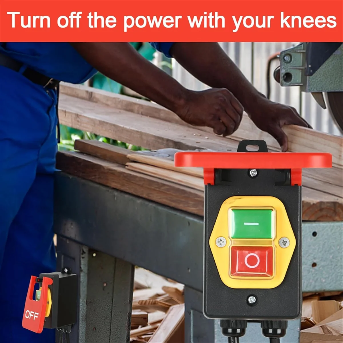 220V 단상 온/오프 스위치, 안전 스위치, 소켓이 있는 제로 전압 스위치, 비상 끄기 스위치 EU 플러그 DY