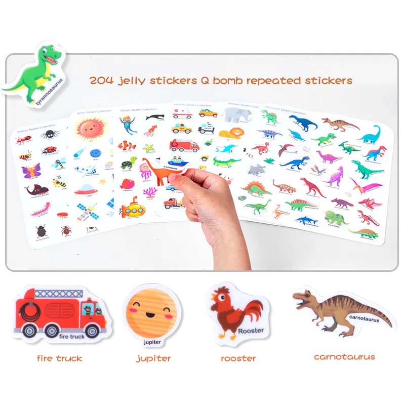 Reusable Sticker Book for Kids 2-4 Ages Preschool Learning Activities Quiet  Busy Book for Travel Toys Animal Stationery Stickers - AliExpress